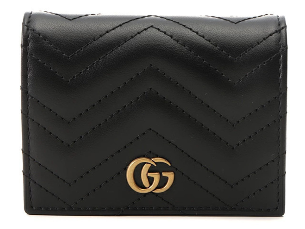 Gucci GG Marmont Bi fold Wallet Black Calfskin